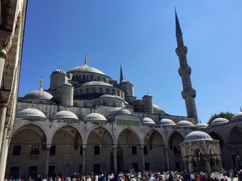 Low angle view of cathedral against blue sky