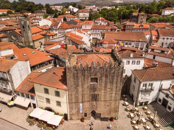 High angle shot of townscape