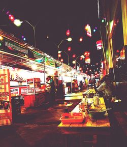 Illuminated city at night