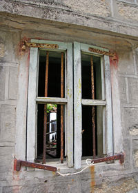 Closed door of house