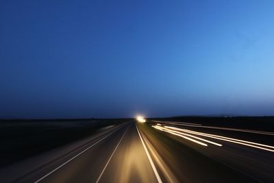 Light trails on highway at night