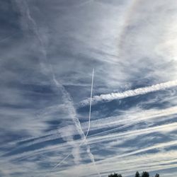 Low angle view of vapor trail in sky