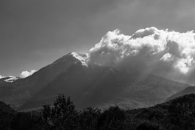 Scenic view of mountains against sky