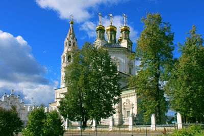 Low angle view of historic building against sky