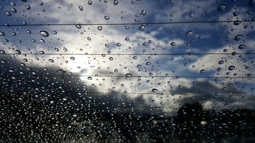 Close-up of water drops on glass