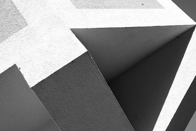 High angle view of white wall
