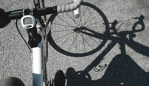 Person riding bicycle on road