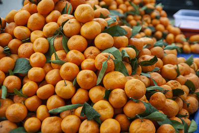 Full frame shot of pumpkins for sale at market stall