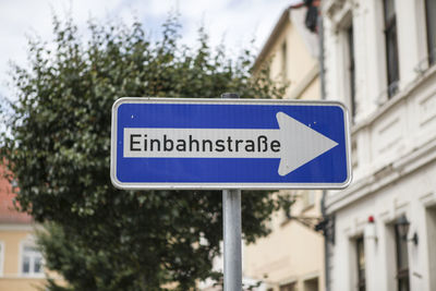 Low angle view of information sign