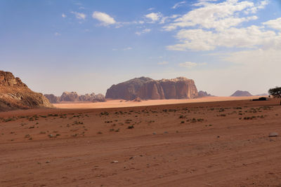 Scenic view of desert against sky