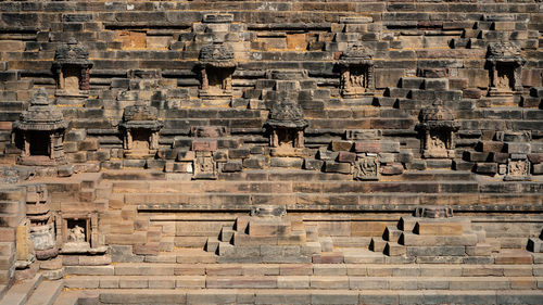 Ancient carvings on modhera sun temple in india