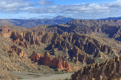 Panoramic view of landscape against cloudy sky