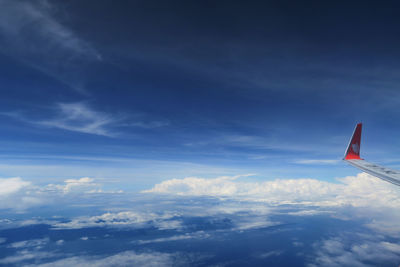 Low angle view of flag against sky