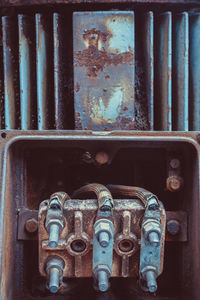 Close-up of rusty machine part