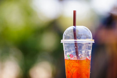 Close-up of ice cream in glass