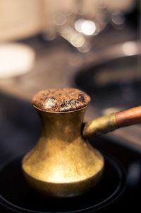 Close-up of turkish coffee pot