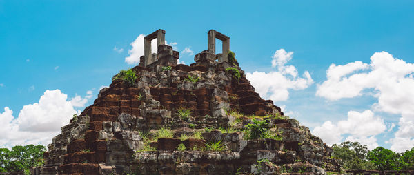 Low angle view of temple against sky