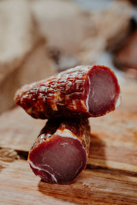 Close-up of food on table