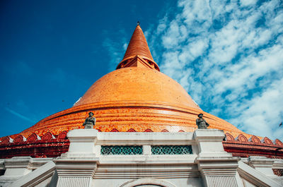 Low angle view of traditional building against sky