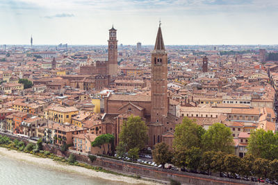 Aerial view of buildings in city