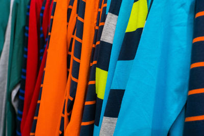 Full frame shot of colorful clothes for sale