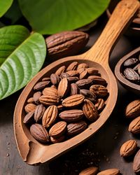 High angle view of peanuts