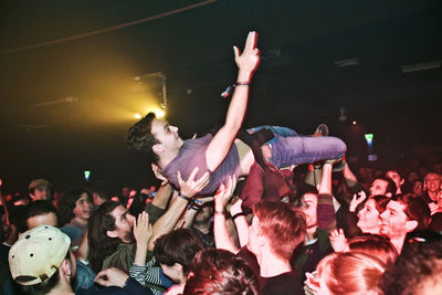 Group of people at music concert