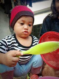 Portrait of cute baby sitting