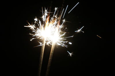 Firework display at night