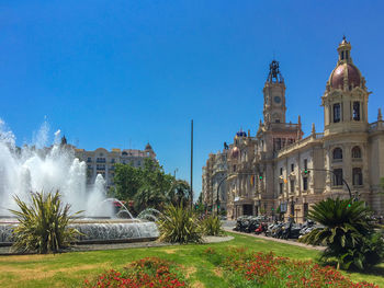 Buildings against blue sky