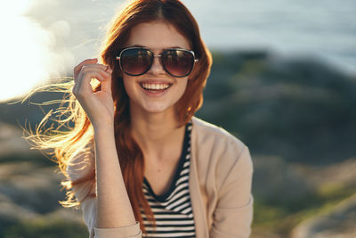 Portrait of smiling young woman