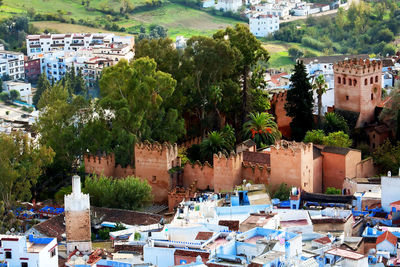 High angle view of cityscape