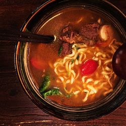 Close-up of soup in bowl