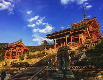 Low angle view of temple against clear sky