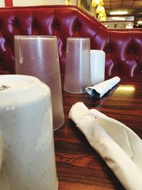 Close-up of food on table