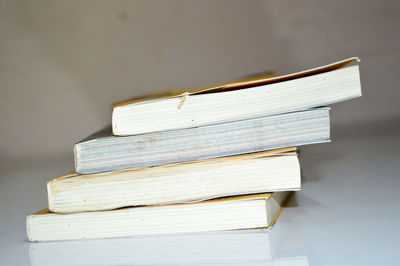 Close-up of books on table