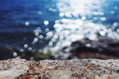 Close-up of rocks on beach