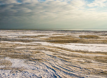 Scenic view of beach against sky