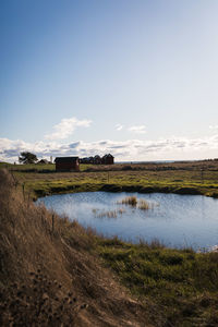 Scenic view of field against sky