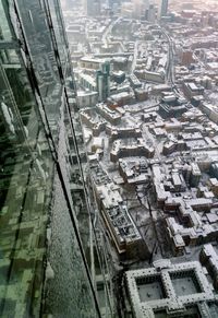 High angle view of buildings in city