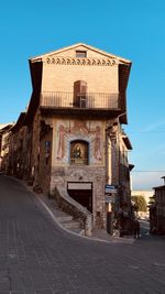 Old building against blue sky