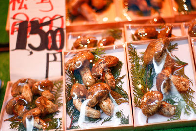 Close-up of mushroom for sale