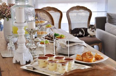 Various food on table