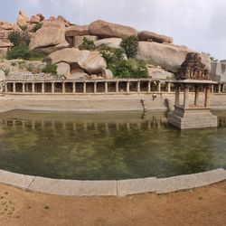 View of fountain in front of a building