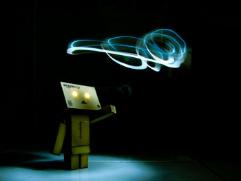 Illuminated light painting at night