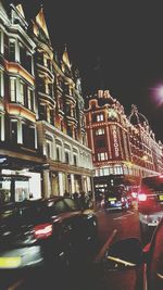 Traffic on road at night