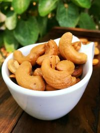 Close-up of food in bowl on table