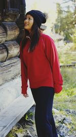 Young woman standing outdoors