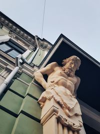 Low angle view of statue against clear sky