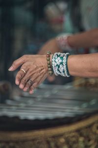 Close-up of woman hand gesturing